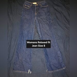 Blue Straight Leg Jeans Classic Denim Wash